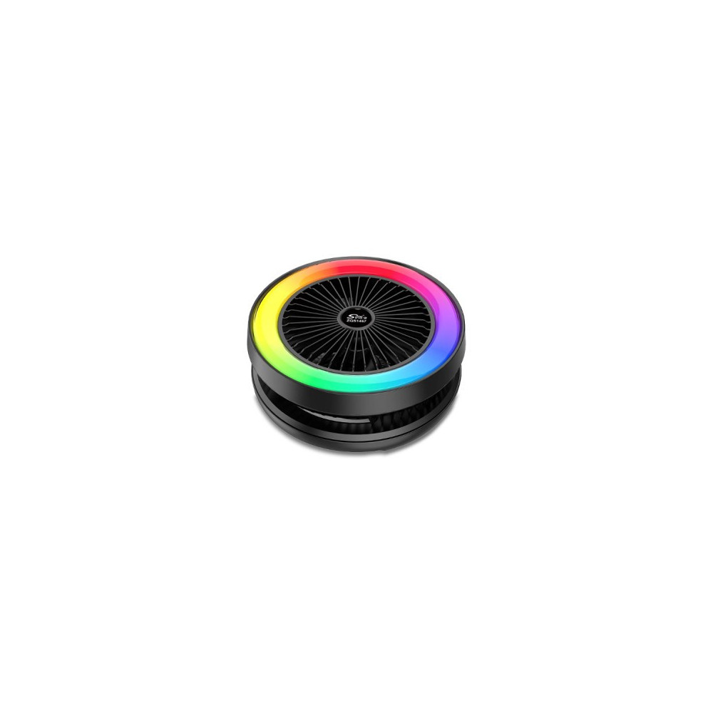 Haut-Parleur portable d'extérieur avec ventilateur, Mini enceinte (Baflle) Bluetooth à lumière colorée et à danse carrée