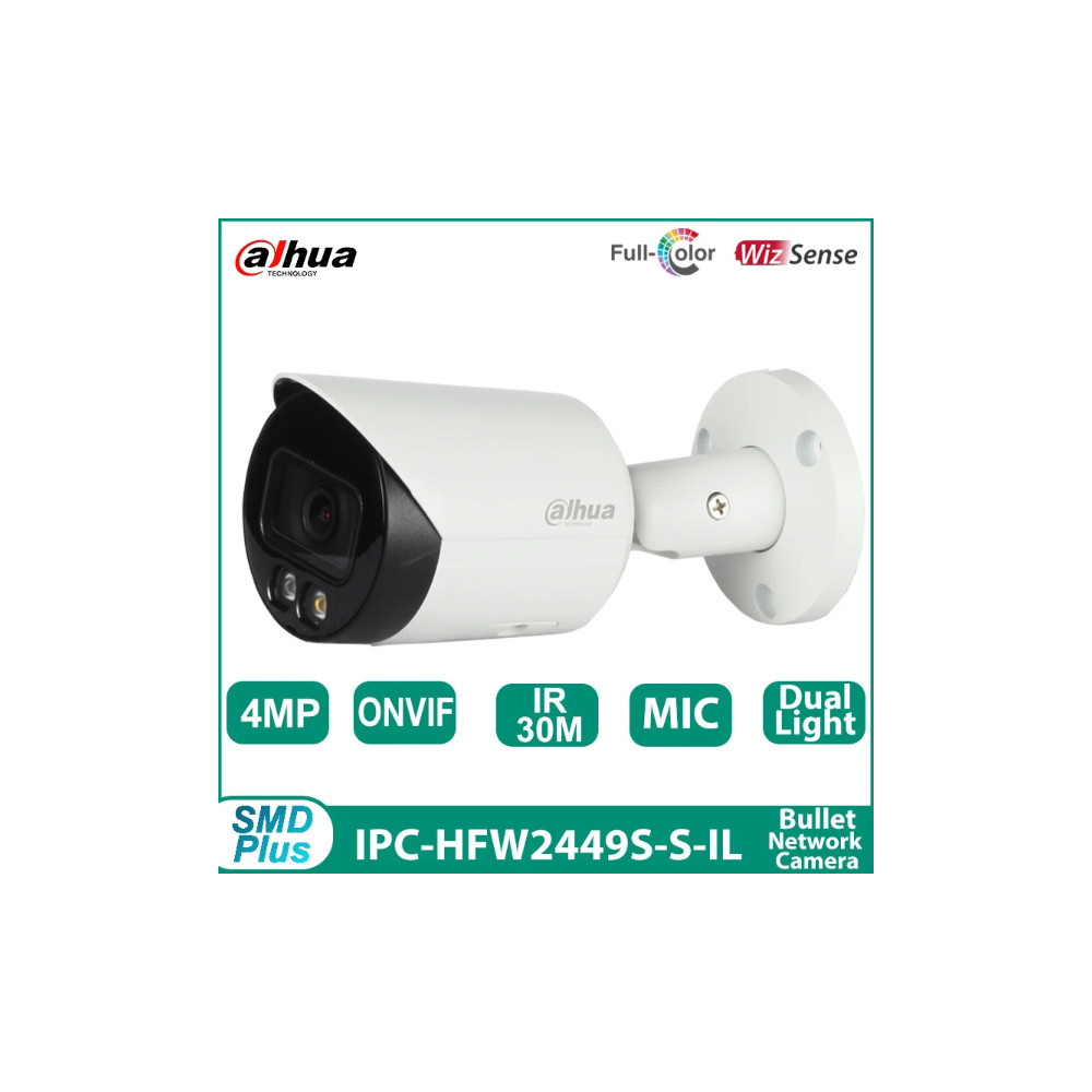 Oeil Caméra IP Extérieur 4 MP Avec Microphone intégré IR couleur à double éclairage