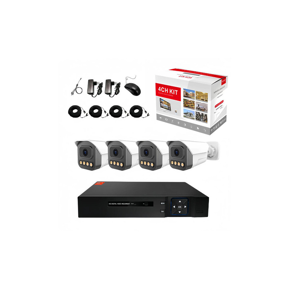 Kit vidéosurveillance Analogique 4 caméras Avec Fil