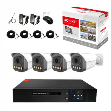 Kit vidéosurveillance Analogique 4 caméras Avec Fil