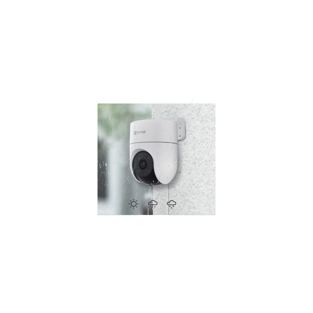 EZVIZ - Caméra IP Wi-Fi d'extérieur panoramique et inclinable 2K+ 4MP Jour/Nuit - CS-H8c