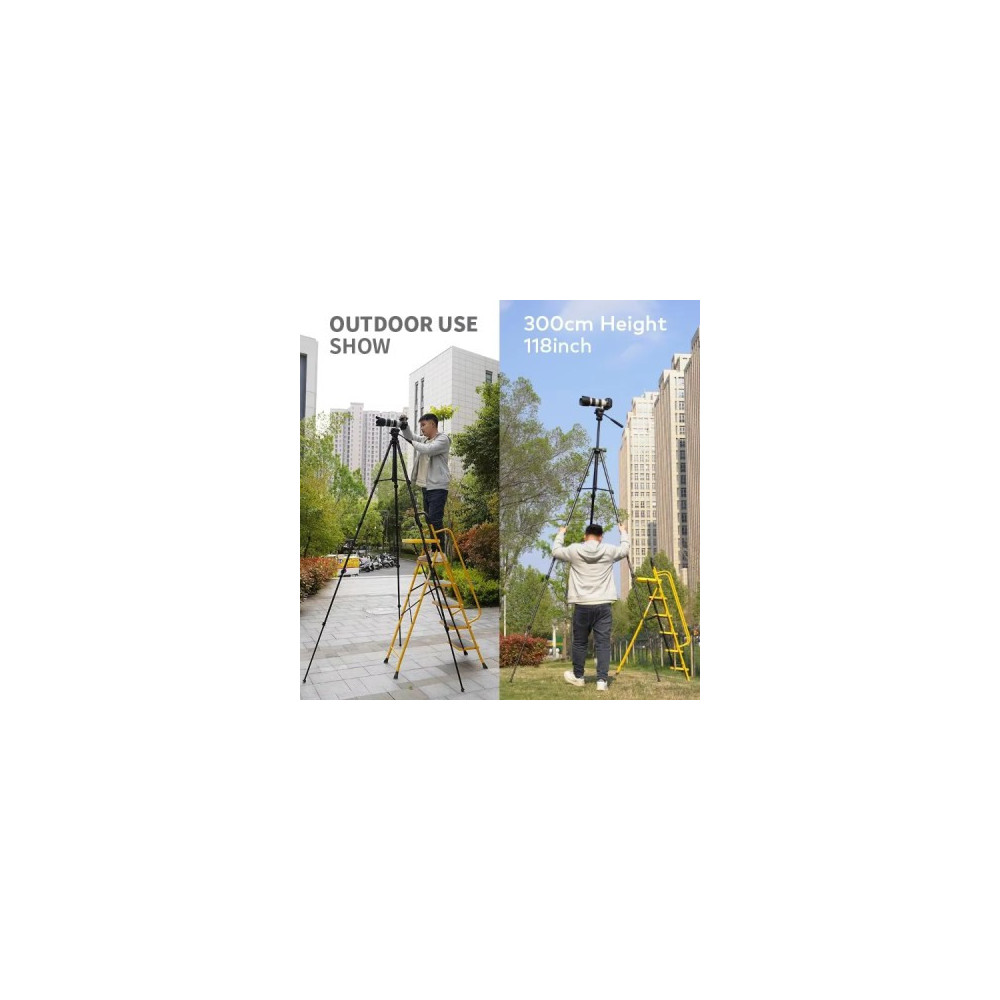 Trépied caméra professionnel portatif 3 mètres hydraulique tête panoramique support robuste pour caméra vidéo numérique