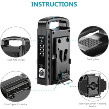 CHARGEUR DE BATTERIE A DOUBLE CANAL V-MOUNT