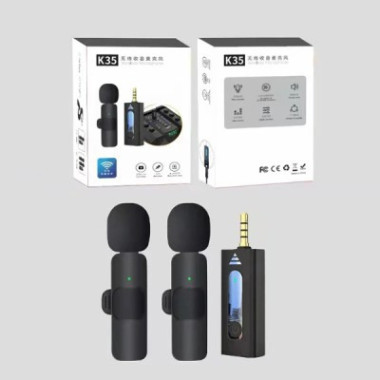 Micro cravate sans fil pour 2 personnes avec connecteur 3.5 à réduction de bruit