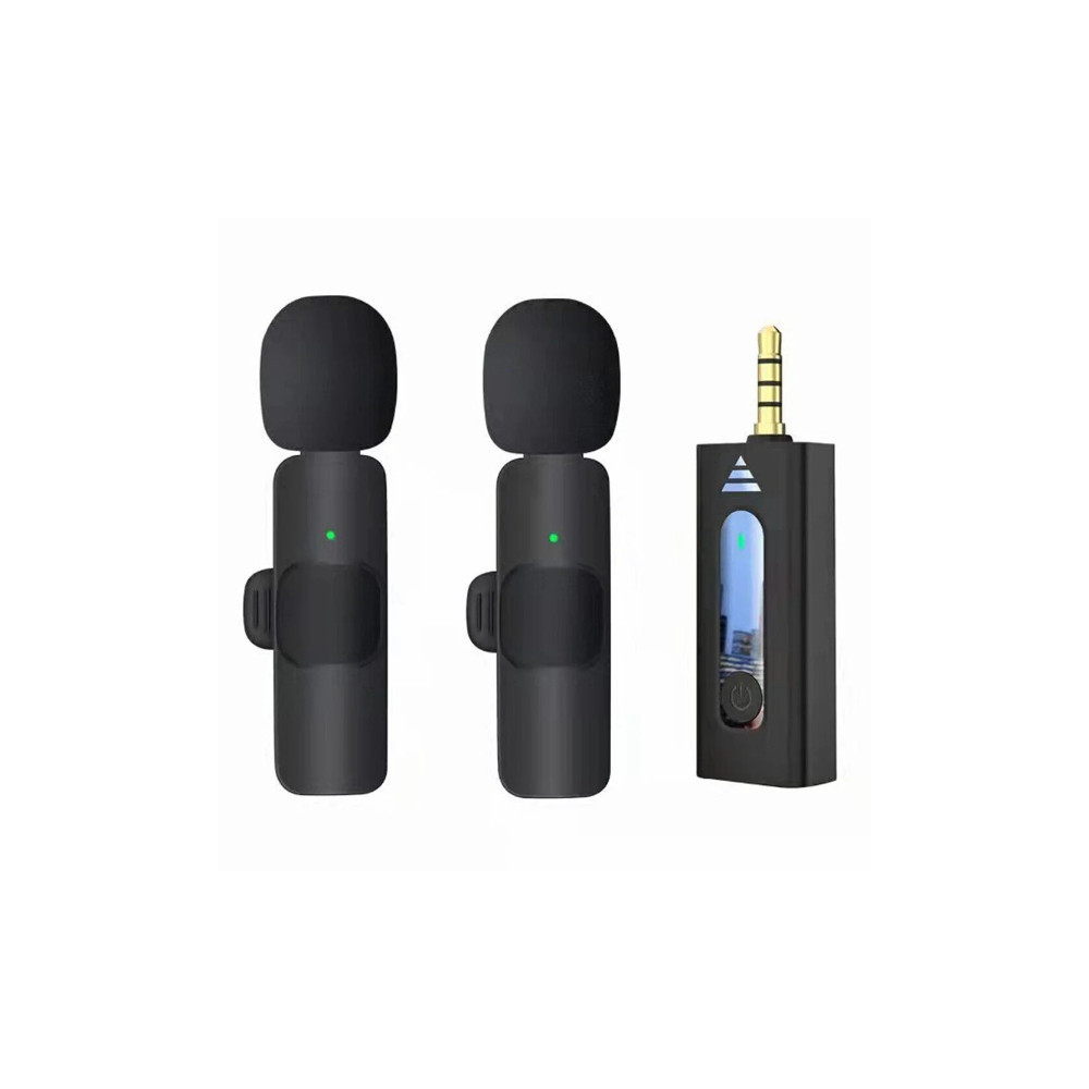 Micro cravate sans fil pour 2 personnes avec connecteur 3.5 à réduction de bruit