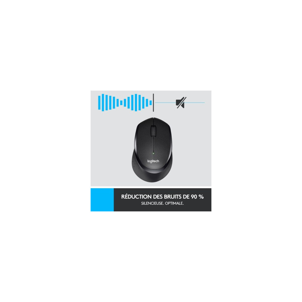 Souris sans fil - droitier - capteur optique 1000 dpi - 3 boutons
