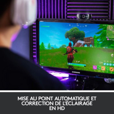 Webcam Full HD 1080p avec deux microphones omnidirectionnels et trépied